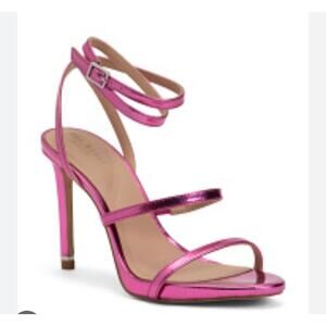 Ted Baker Sophia-660 Heeled Sandals Pink Metallic Sz 7.5 New